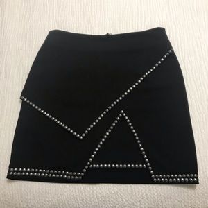H&M Black Studded Mini Skirt